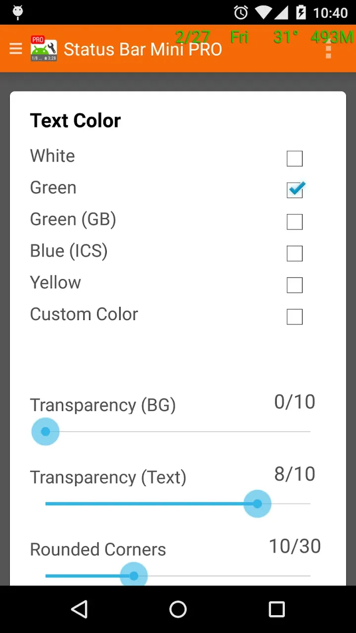 Capture d'écran 6 de l'application Status Bar Mini Pro