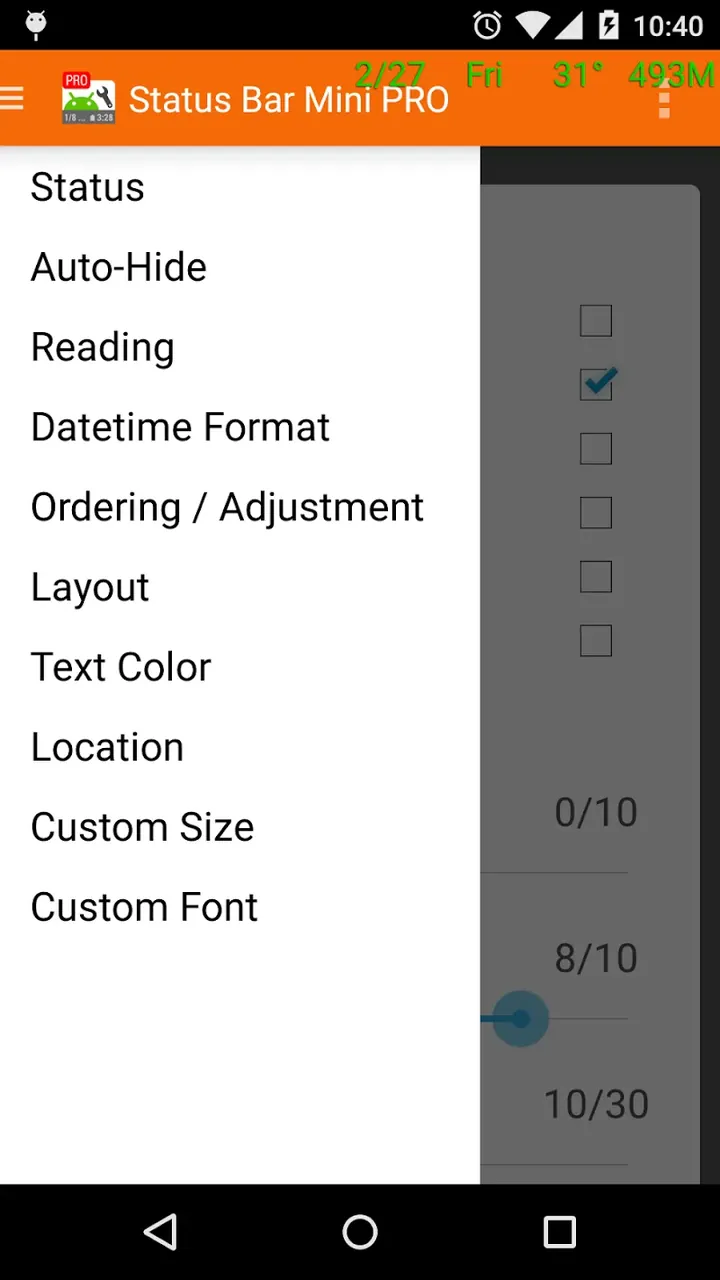 Capture d'écran 5 de l'application Status Bar Mini Pro