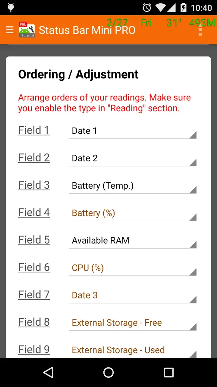 Capture d'écran 4 de l'application Status Bar Mini Pro