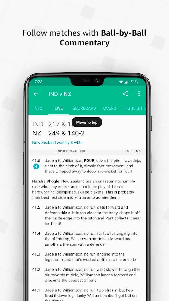 Tangkapan layar Cricbuzz 7