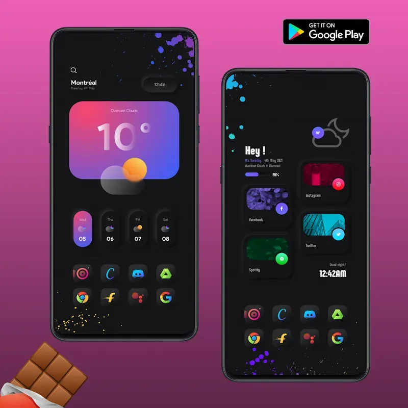 Capture d'écran 5 de Chocolate KWGT
