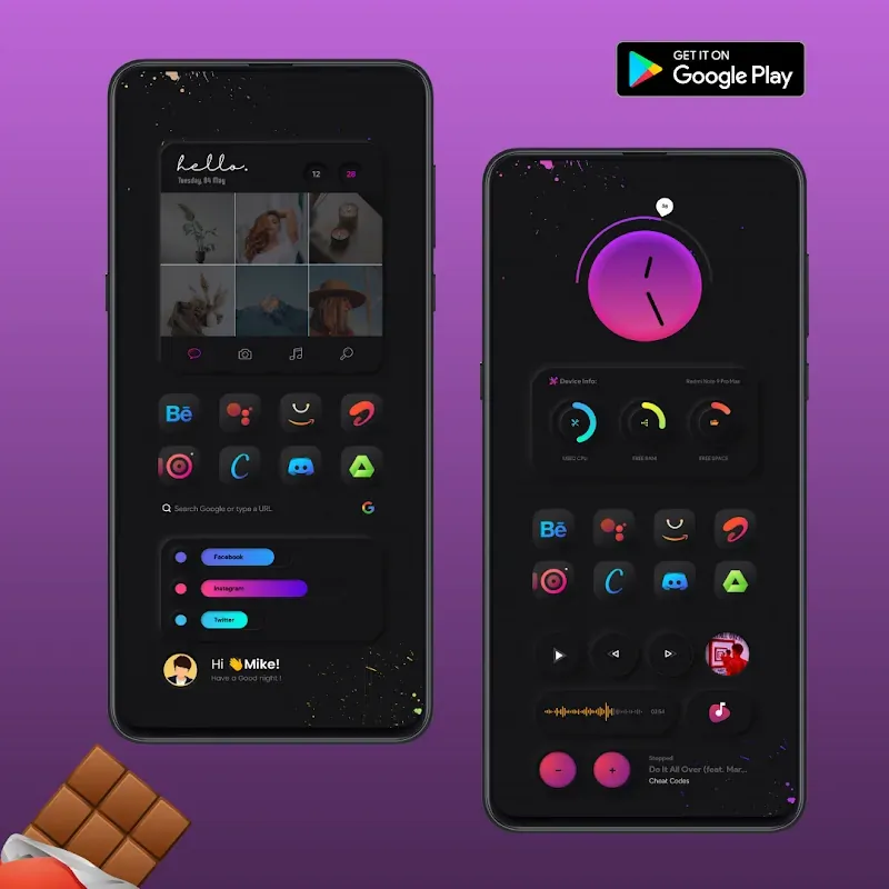 Capture d'écran 2 de Chocolate KWGT