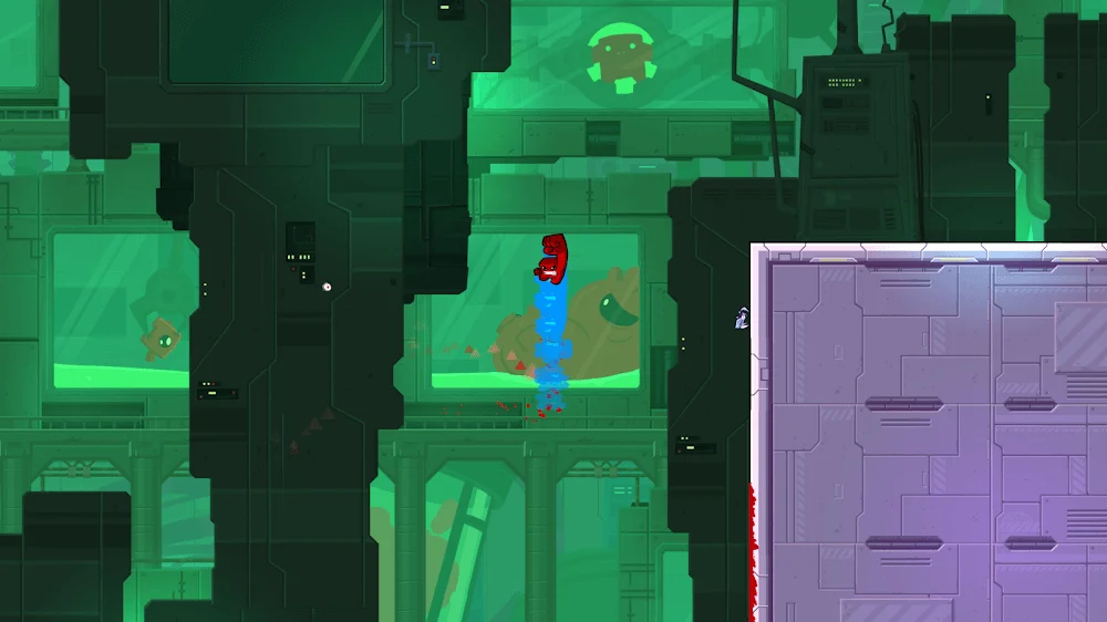 Capture d'écran du gameplay de Super Meat Boy Forever 5