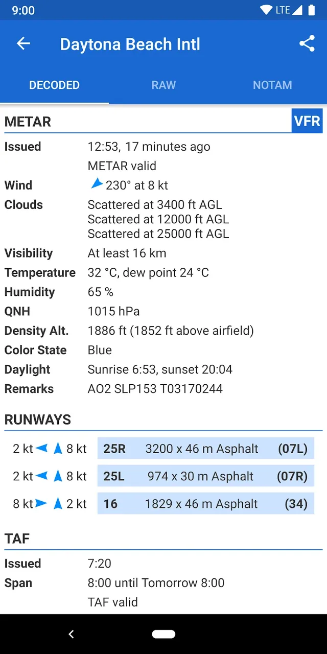 Avia Weather - METAR & TAF Capture d'écran 3