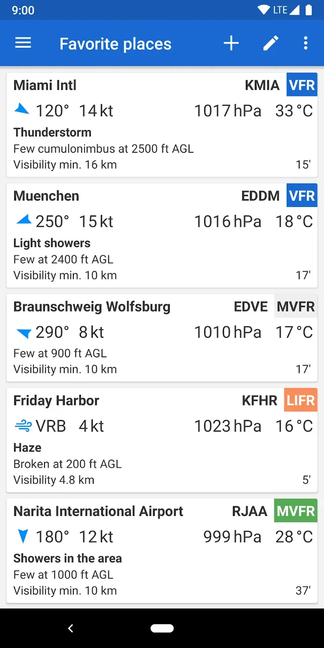 Avia Weather - METAR & TAF Capture d'écran 2