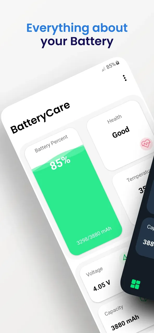 Capture d'écran de l'application BatteryCare 2