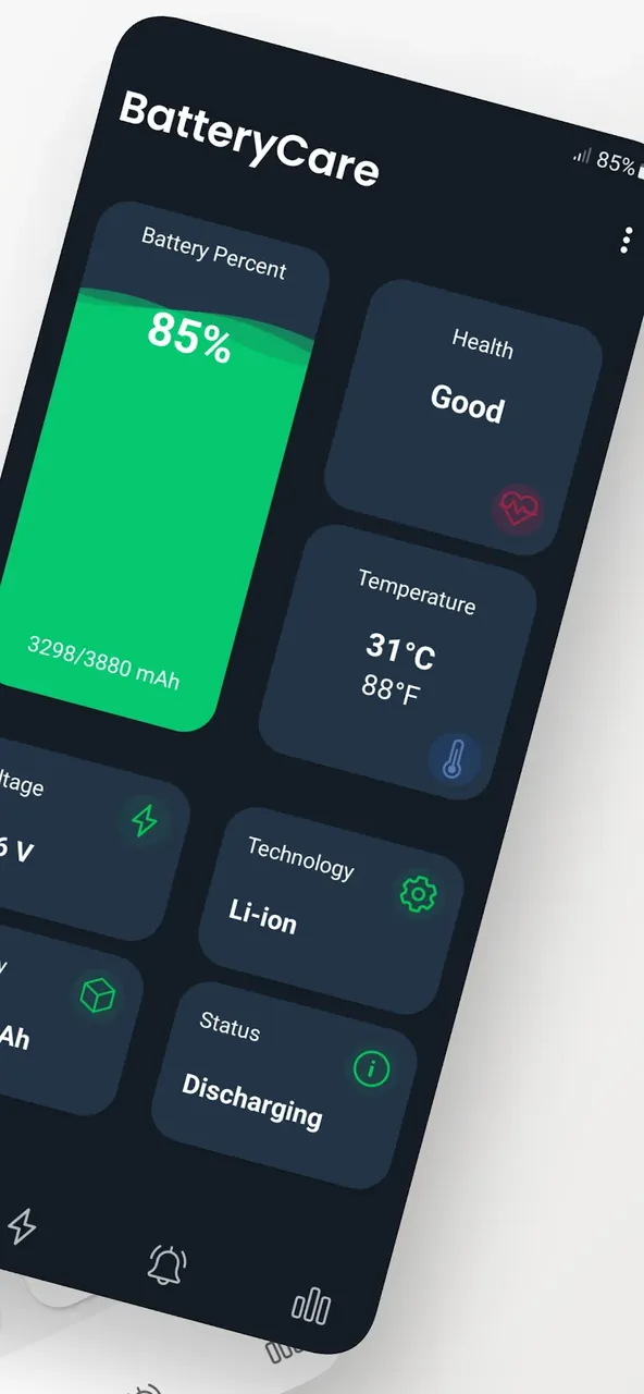 Capture d'écran de l'application BatteryCare 3