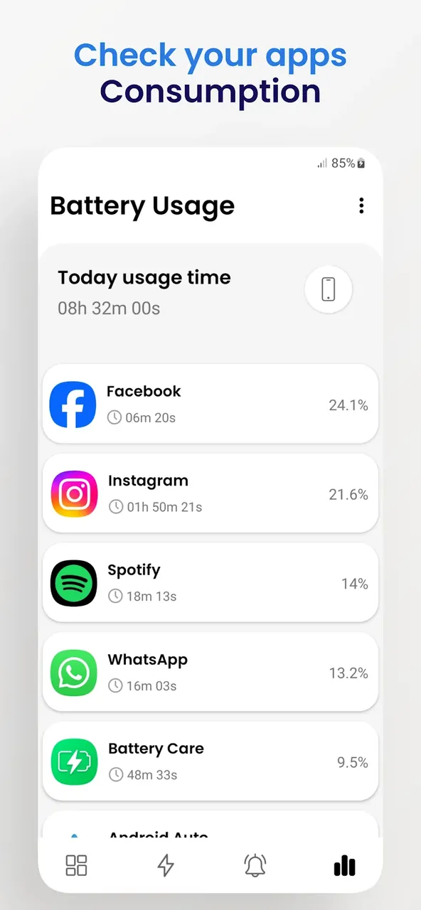 Capture d'écran de l'application BatteryCare 6