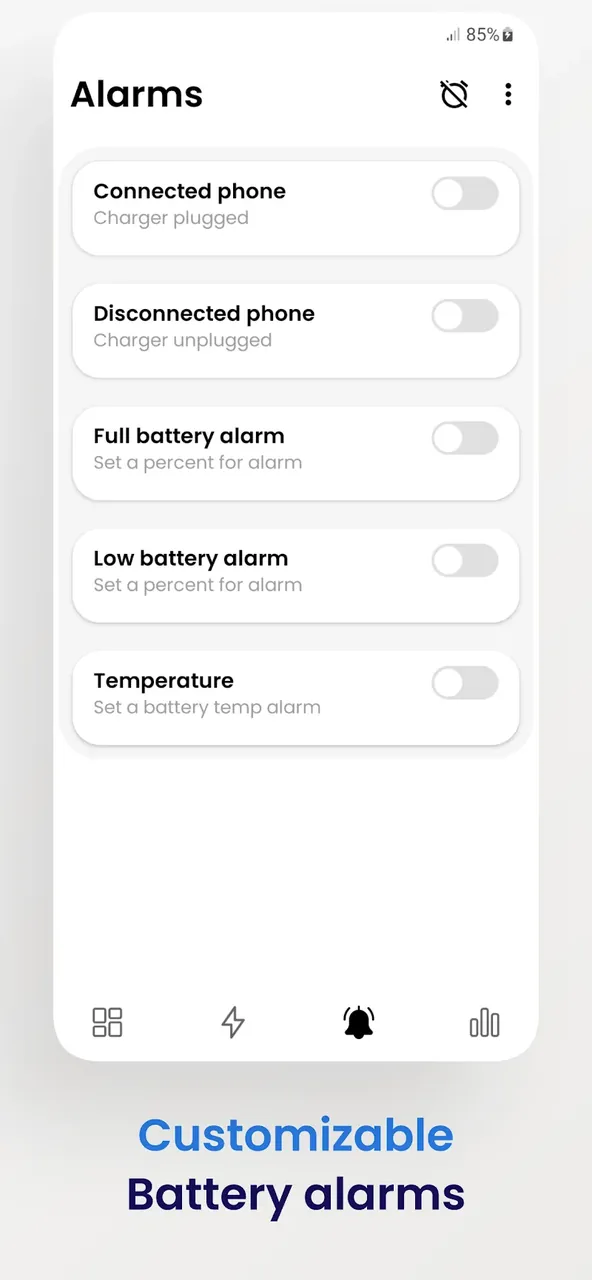 Capture d'écran de l'application BatteryCare 5