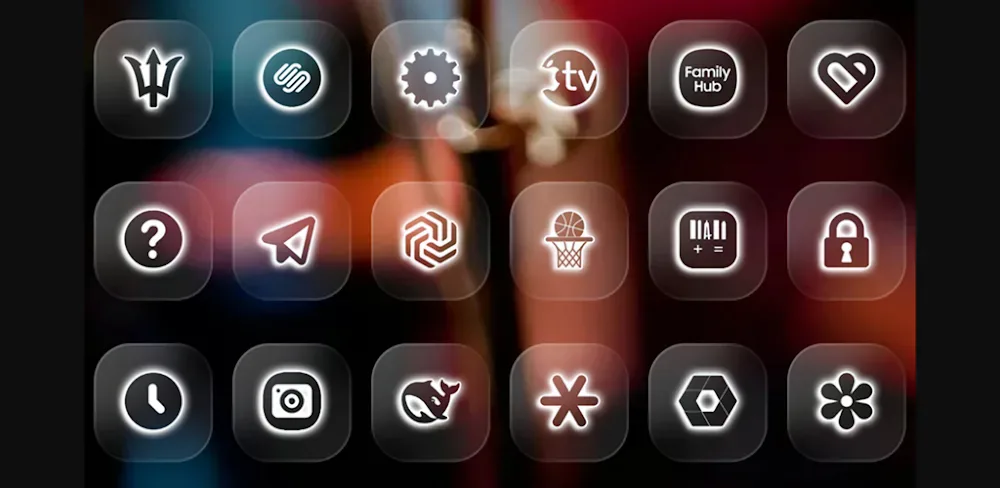 Neon Glass - Icon Pack aperçu 1
