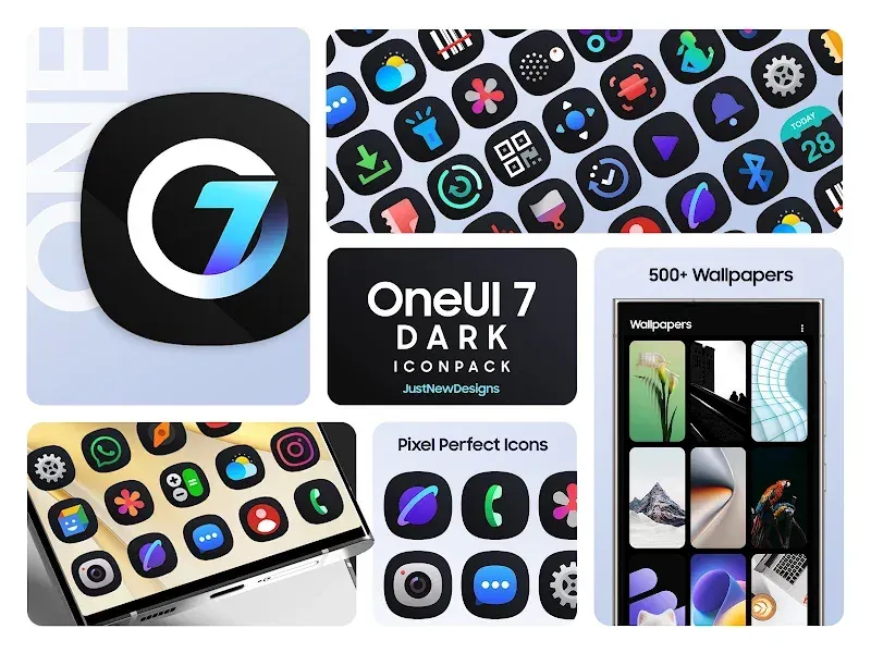 Aperçu de l'application One UI Dark IconPack 2