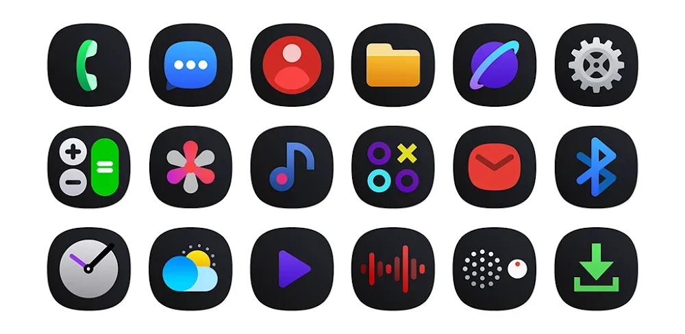 Aperçu de l'application One UI Dark IconPack 1