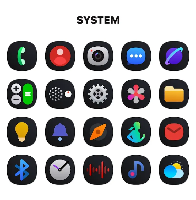Aperçu de l'application One UI Dark IconPack 3