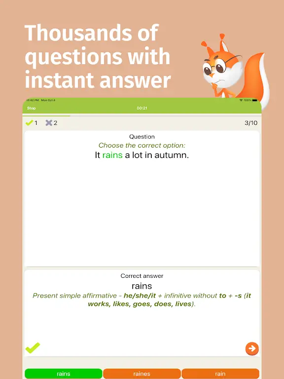 Capture d'écran English Grammar Tests 7