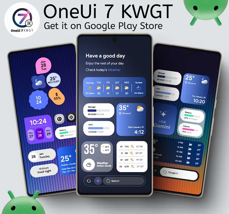 Aperçu du widget OneUi 7 KWGT 2