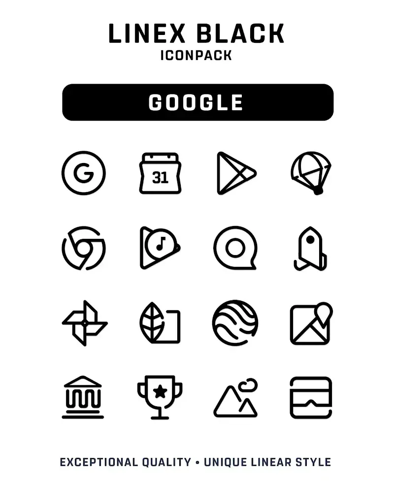 LineX Black Icon Pack capture d'écran 3
