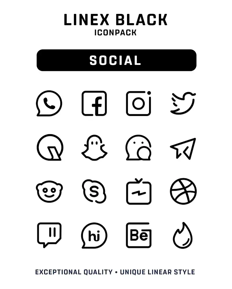 LineX Black Icon Pack capture d'écran 4