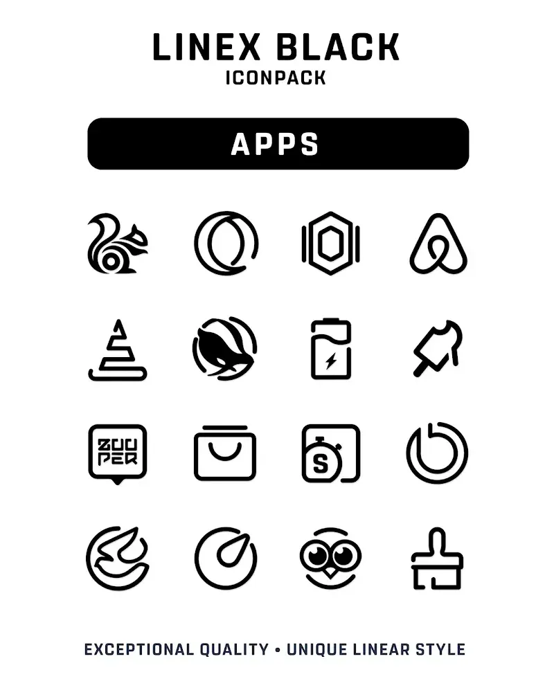 LineX Black Icon Pack capture d'écran 2