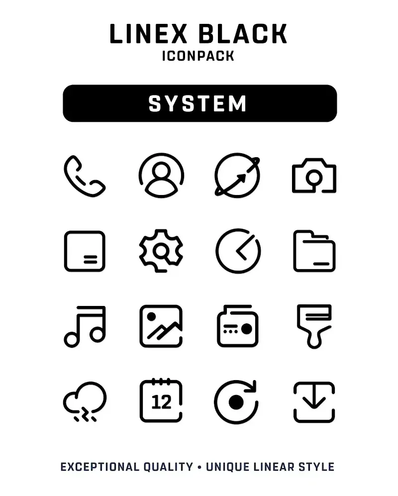LineX Black Icon Pack capture d'écran 5