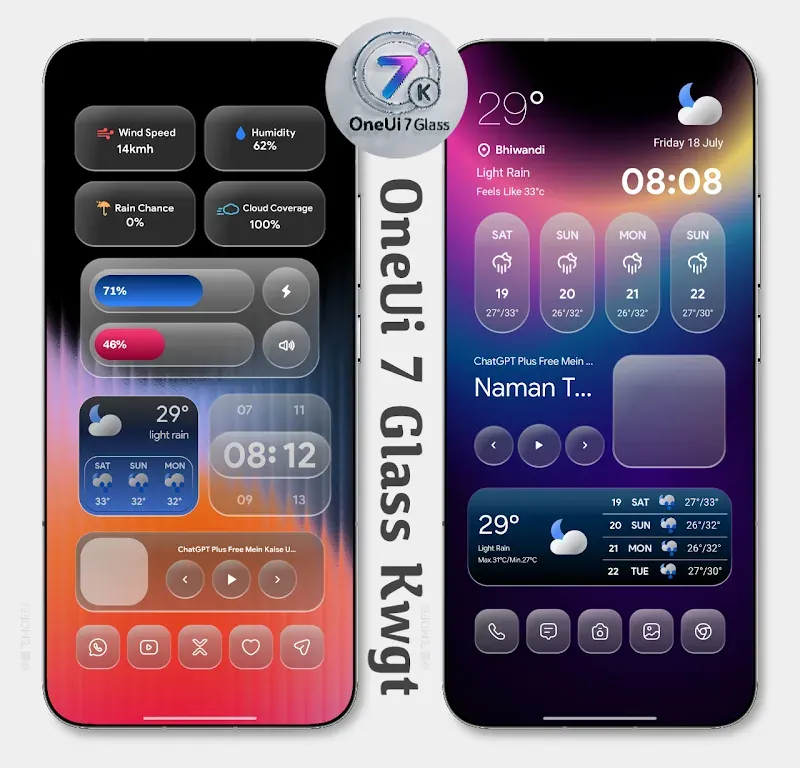 Capture d'écran OneUI 7 Glass KWGT 3