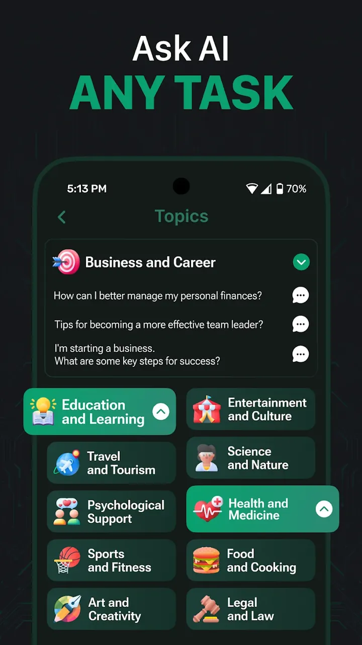 AI Chat 4 & Ask AI Chatbot GPT aperçu de l'application 5