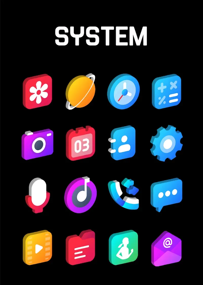Capture d'écran 3 de Gradient 3D - Icon Pack