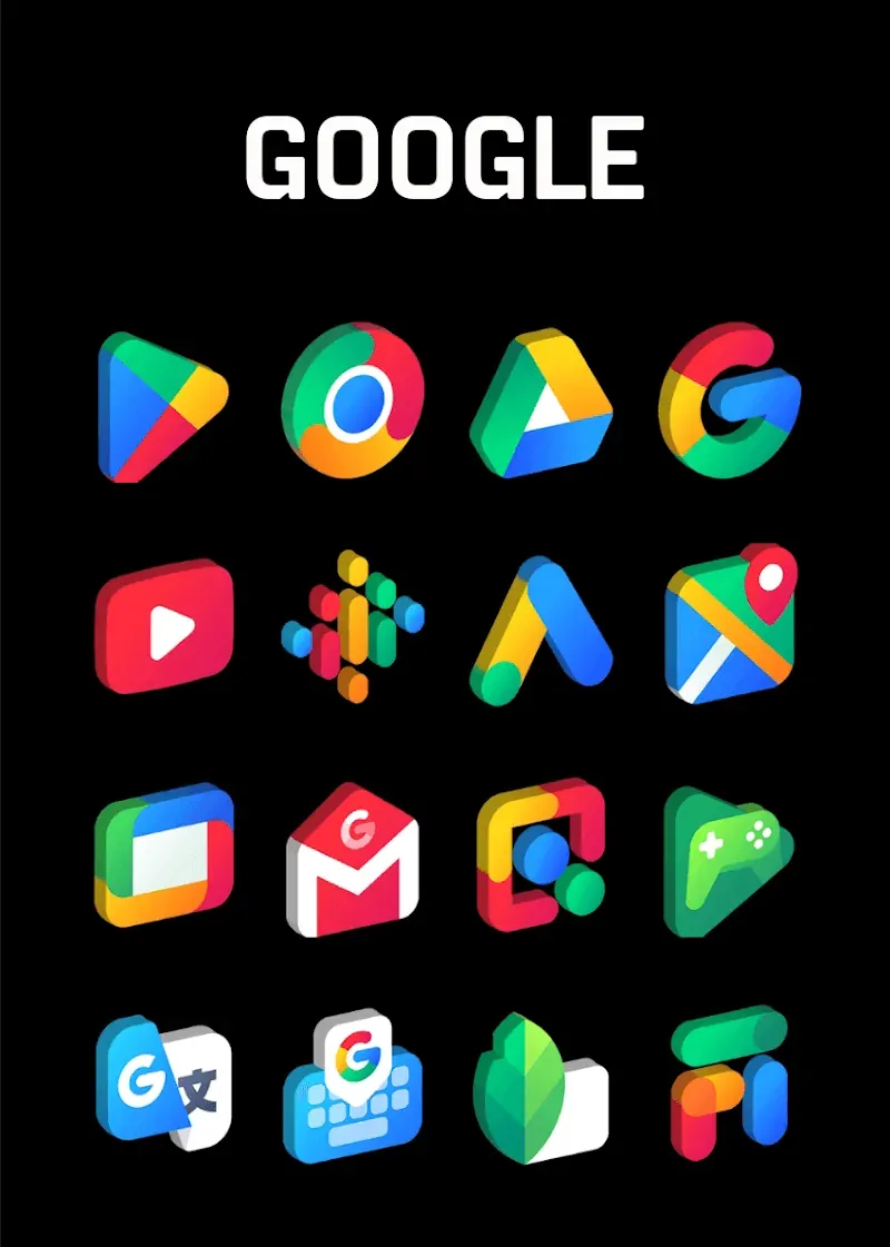 Capture d'écran 2 de Gradient 3D - Icon Pack