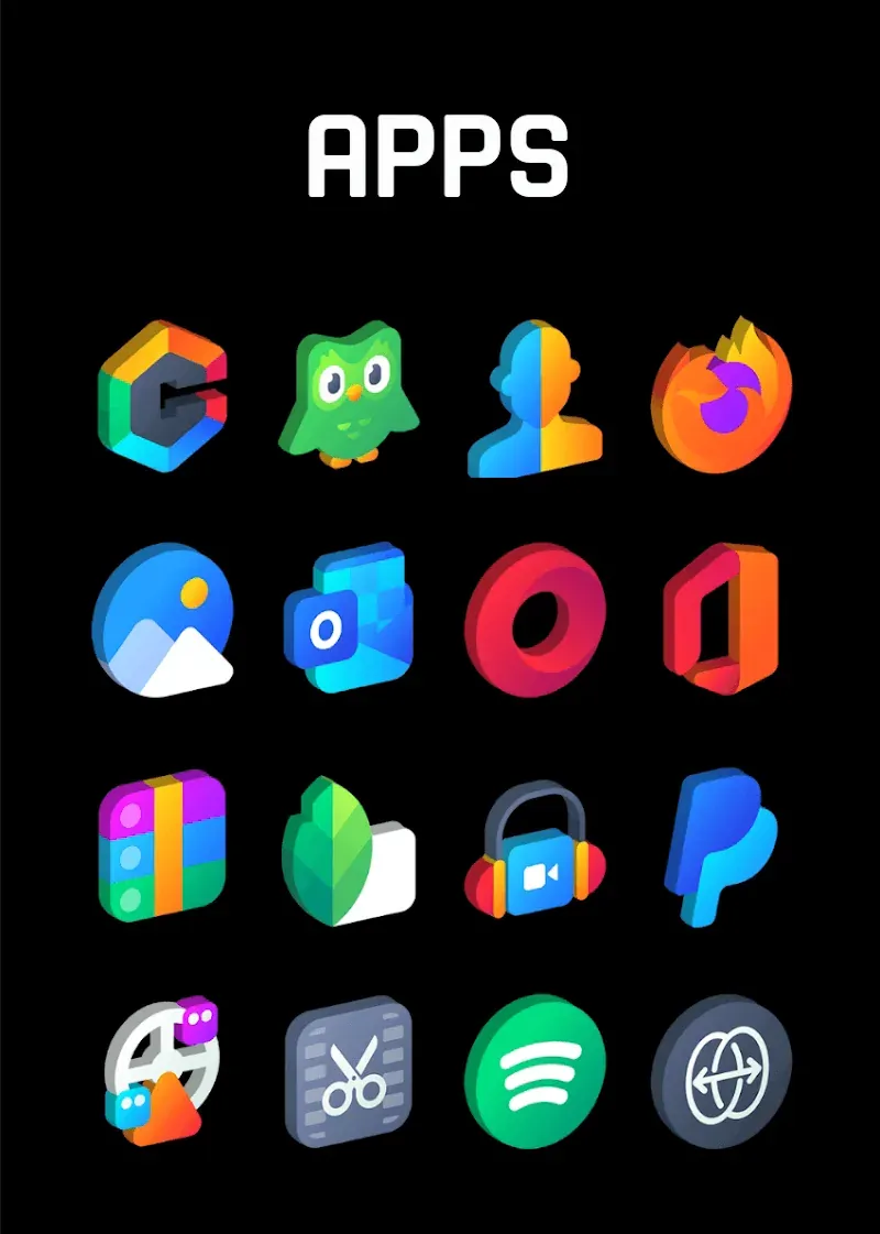 Capture d'écran 4 de Gradient 3D - Icon Pack