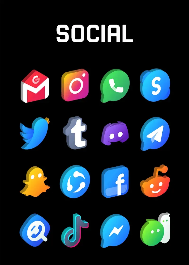 Capture d'écran 6 de Gradient 3D - Icon Pack