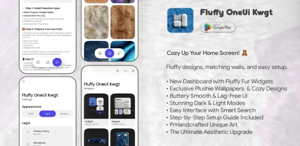 Aperçu du MOD APK Fluffy OneUi Kwgt 1