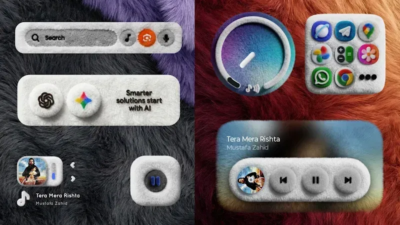 Aperçu du MOD APK Fluffy OneUi Kwgt 5