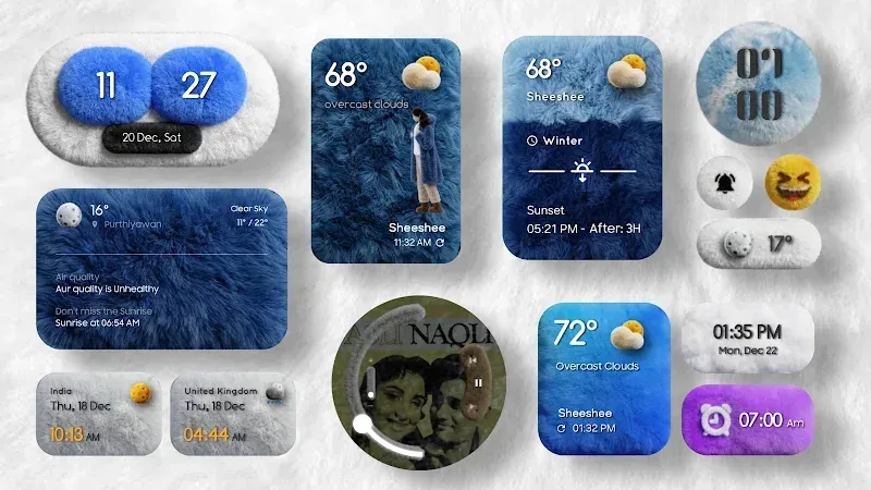 Aperçu du MOD APK Fluffy OneUi Kwgt 3