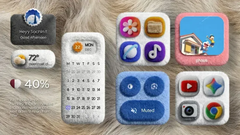 Aperçu du MOD APK Fluffy OneUi Kwgt 6