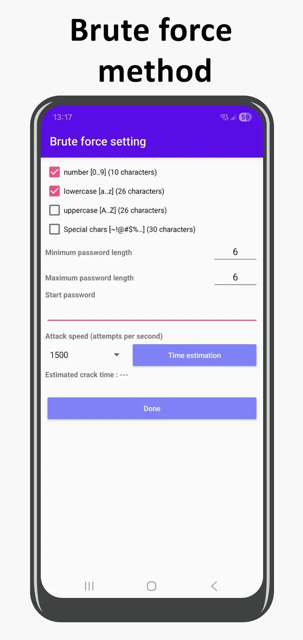 Capture d'écran de l'application ZIP Password Recovery 4