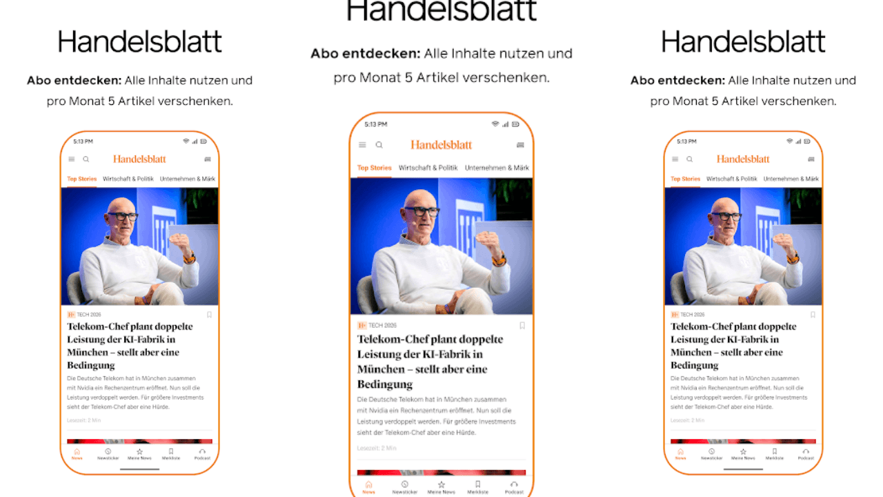 Handelsblatt - Nachrichten app screenshot 1