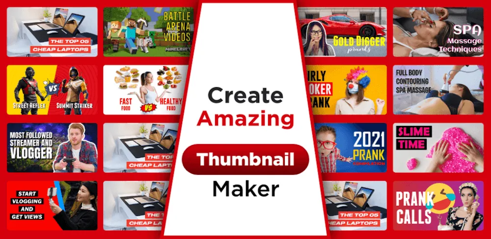 Aperçu de l'application Thumbnail Maker for Youtube