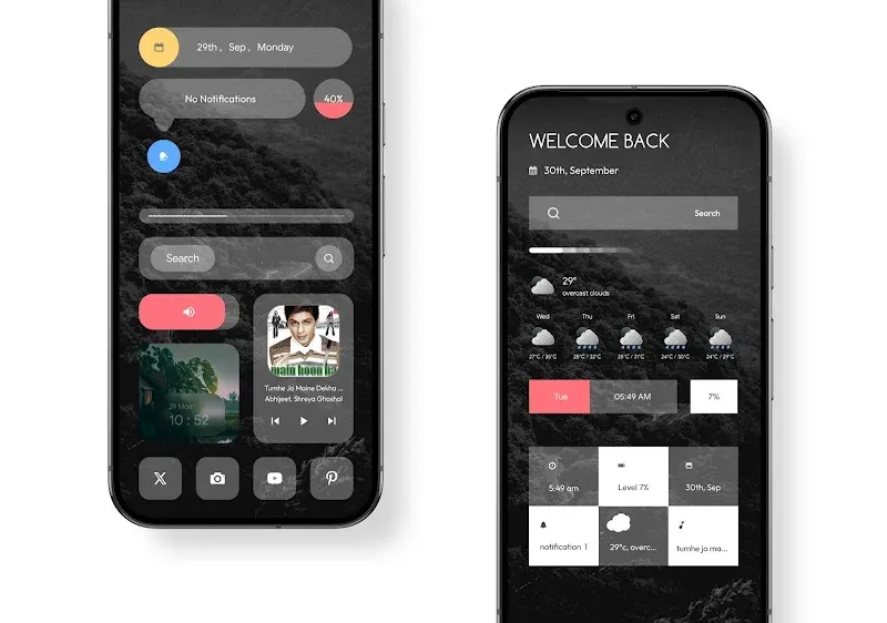 Aperçu de l'interface Limpid Kwgt 6