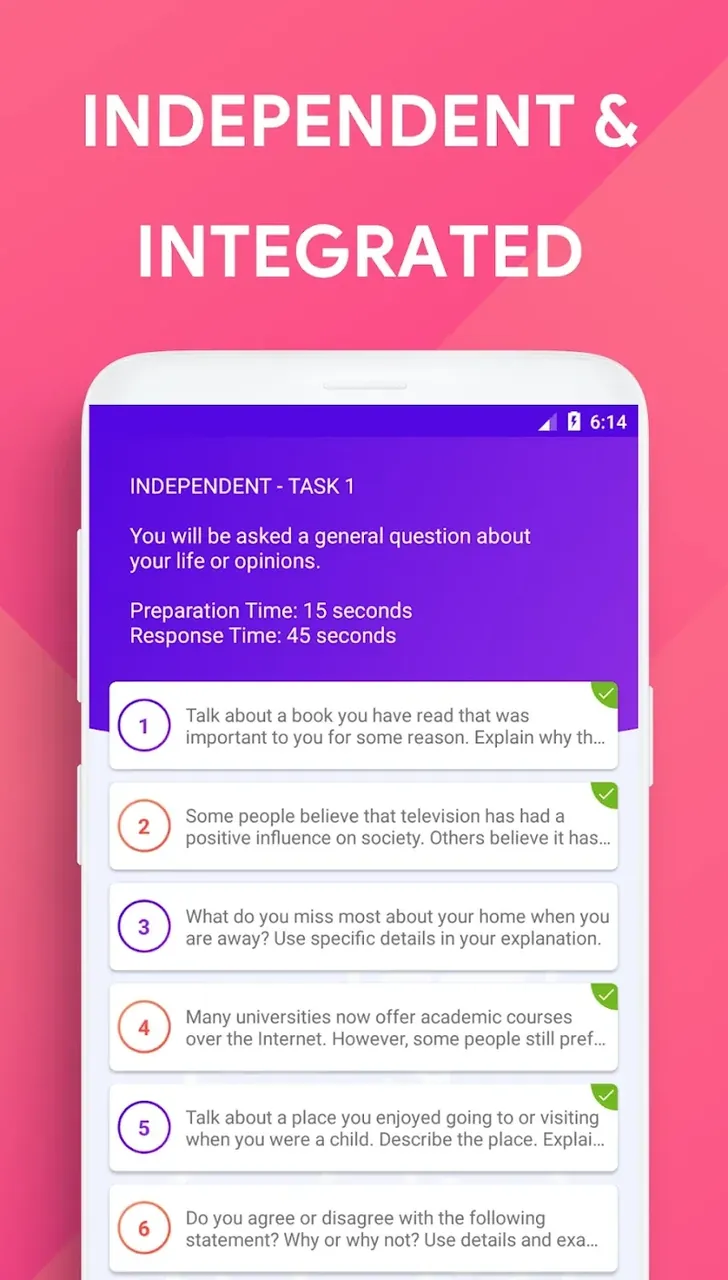 Capture d'écran 3 de l'application Speaking: TOEFL Speaking
