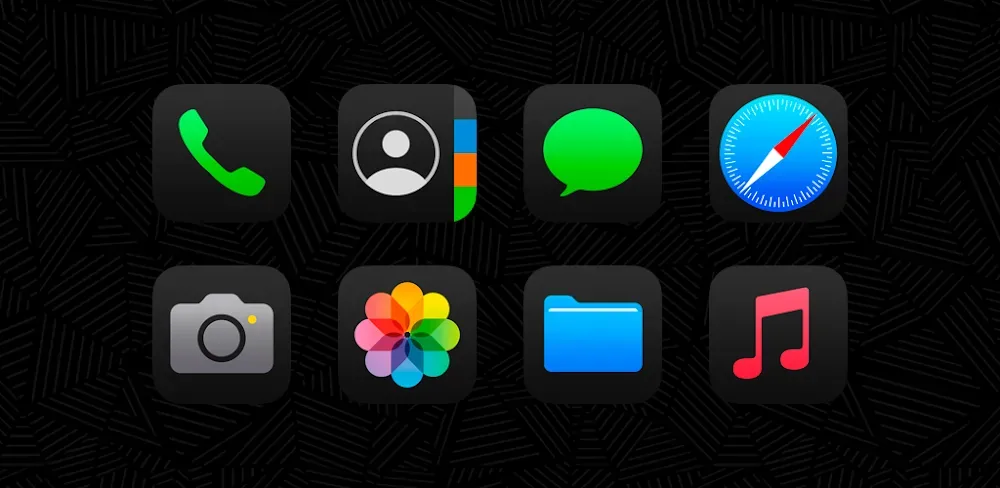 iDarkOS 18 - Icon Pack tangkapan layar 1