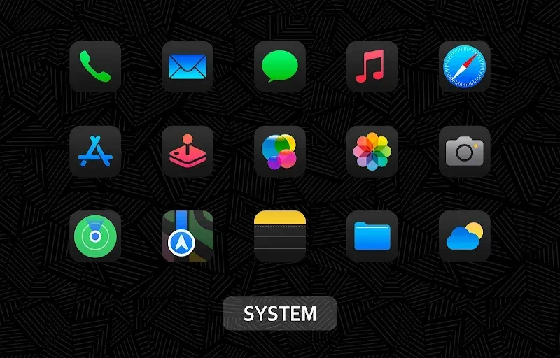 iDarkOS 18 - Icon Pack tangkapan layar 3