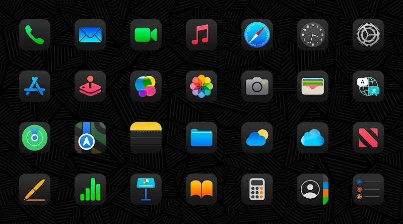 iDarkOS 18 - Icon Pack tangkapan layar 2