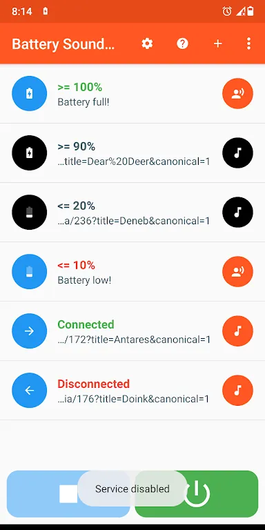 Captura de pantalla 3 de Battery Sound Notification