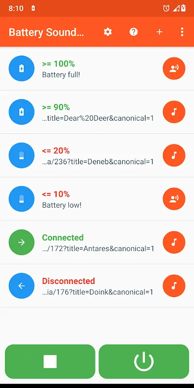 Captura de pantalla 2 de Battery Sound Notification