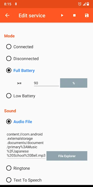 Captura de pantalla 7 de Battery Sound Notification