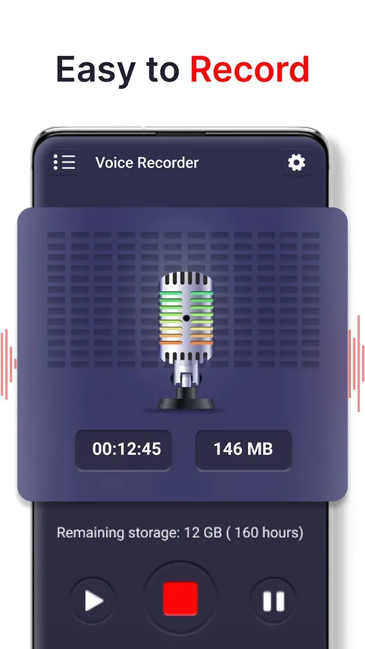 Aperçu de l'application Voice Recorder 4