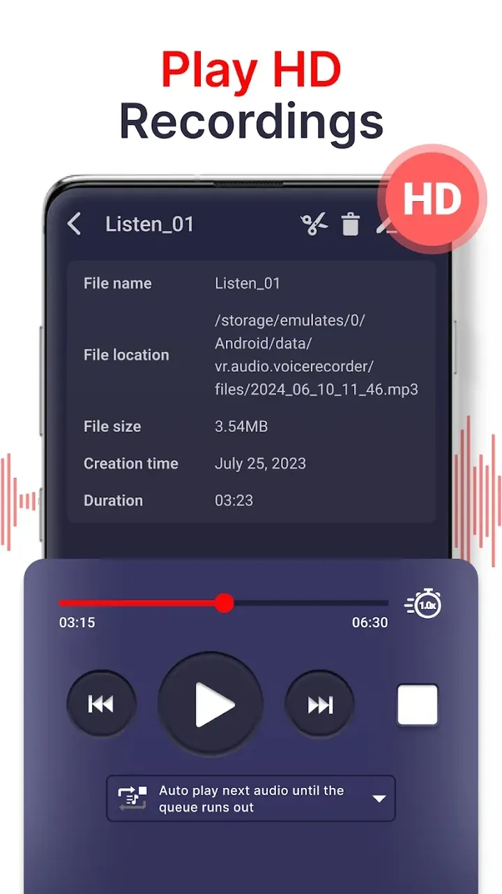 Aperçu de l'application Voice Recorder 5