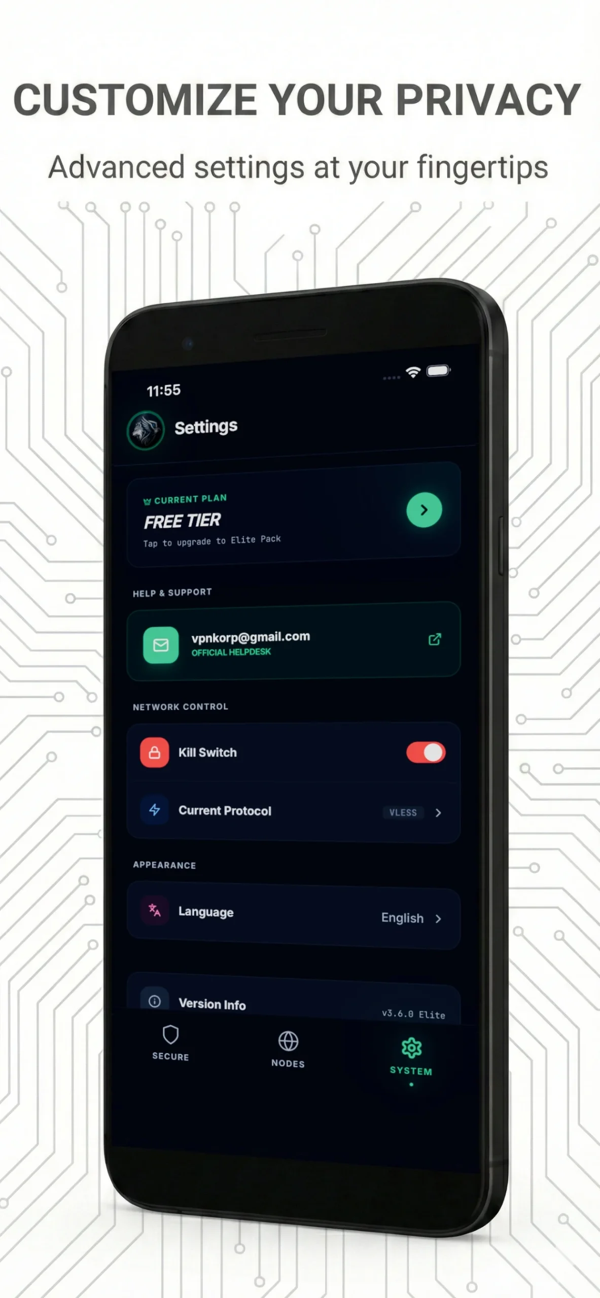 Capture d'écran Korp VPN 3