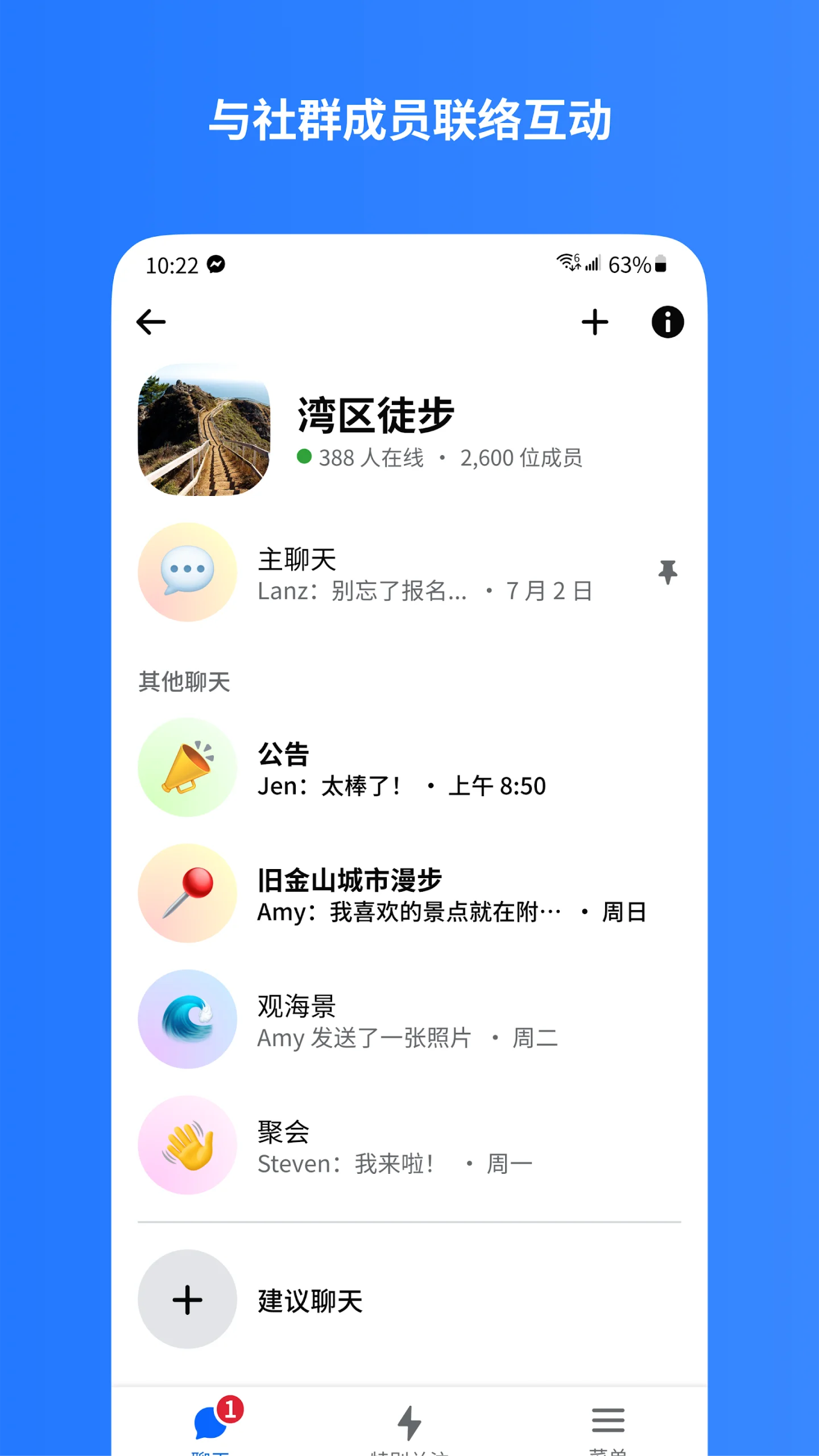 Capture d'écran de l'interface Messenger 4