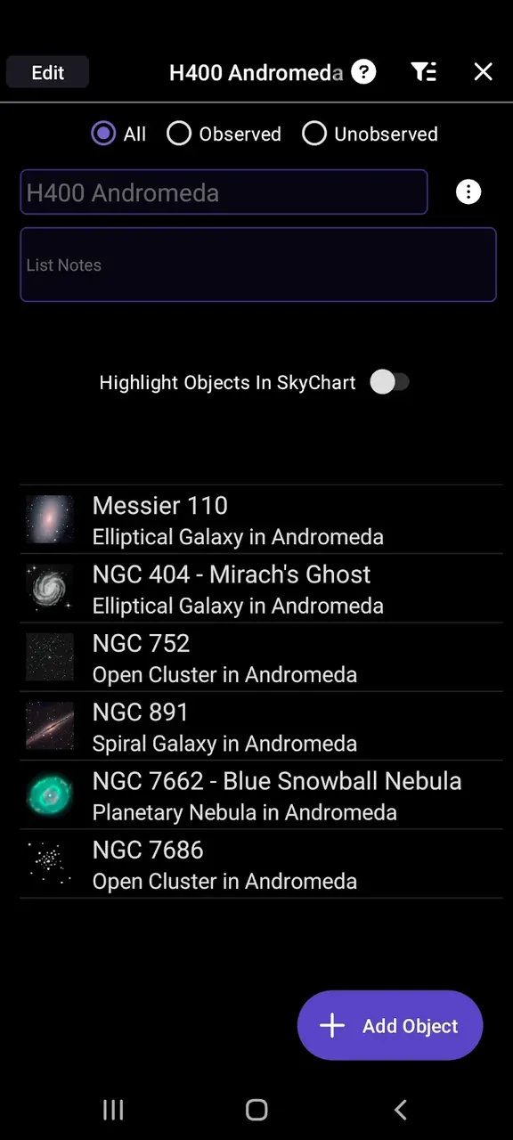 Capture d'écran de l'application SkySafari 7 Pro 5