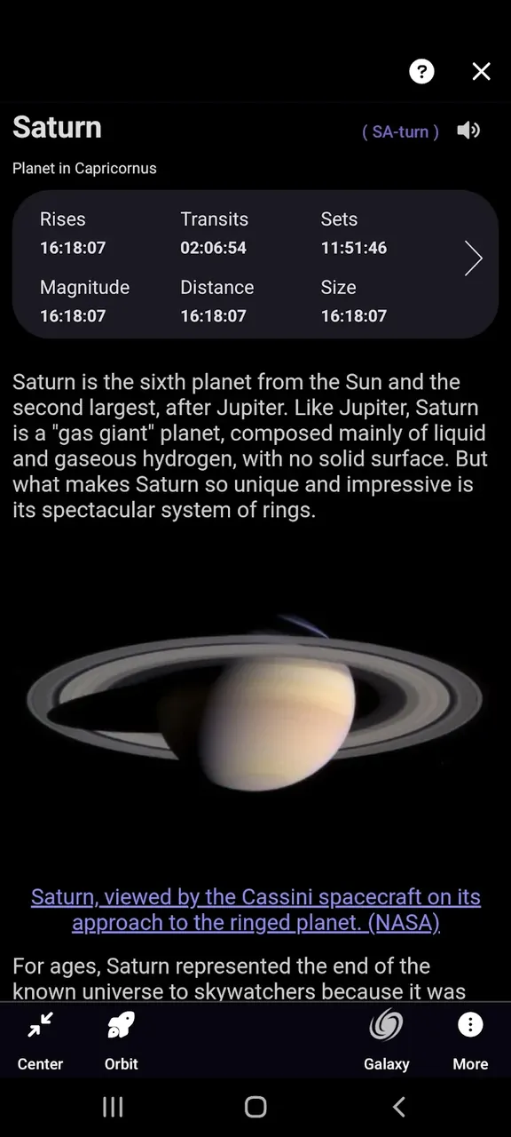 Capture d'écran de l'application SkySafari 7 Pro 4